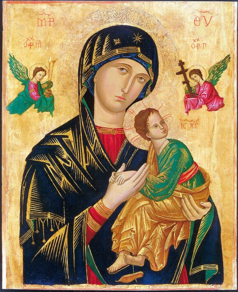 Imagem de Nossa Senhora do Perpétuo Socorro, representando Maria Mãe de Deus